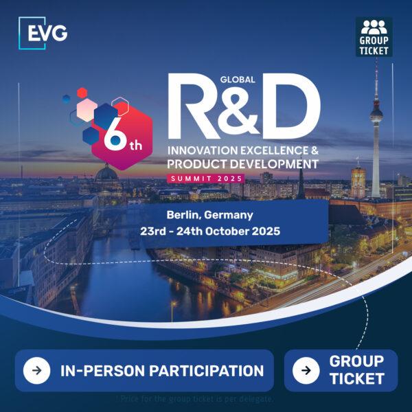 IN-PERSON Participation | Group Ticket | Global R&D Innovation Excellence And Product Development Summit 2025