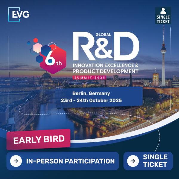 IN-PERSON Participation | Single Ticket | Global R&D Innovation Excellence And Product Development Summit 2025